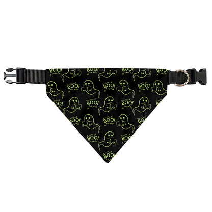 Boo Ghost Pattern Print Over The Collar Dog Bandana
