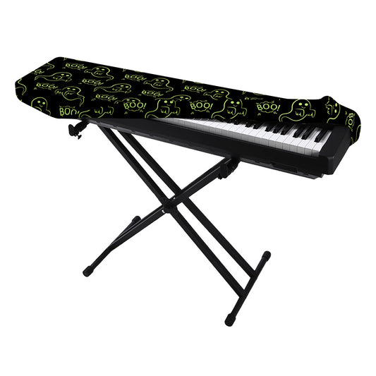 Boo Ghost Pattern Print Piano Keyboard Cover