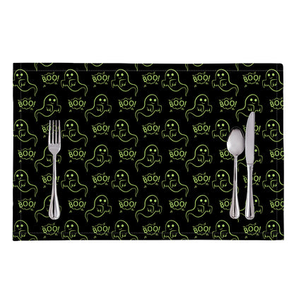 Boo Ghost Pattern Print Placemat