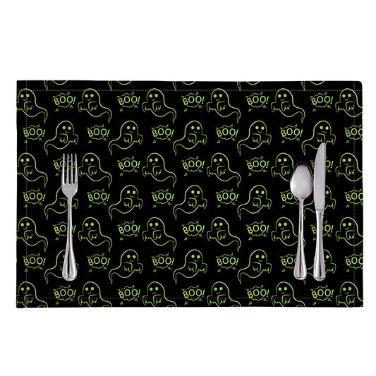 Boo Ghost Pattern Print Placemat