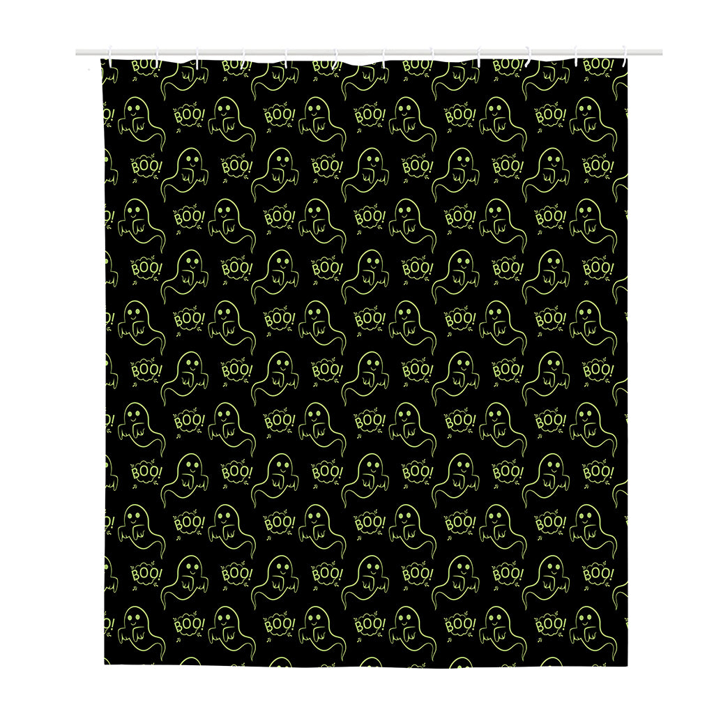 Boo Ghost Pattern Print Polyester Shower Curtain