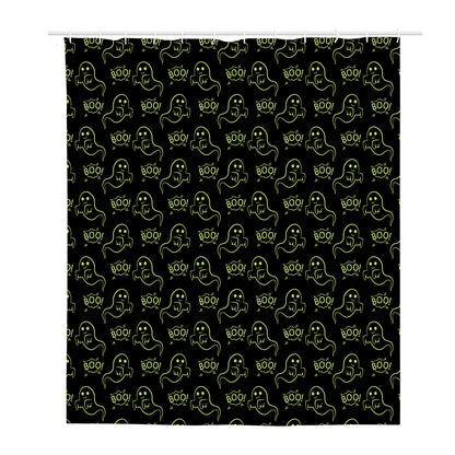 Boo Ghost Pattern Print Polyester Shower Curtain