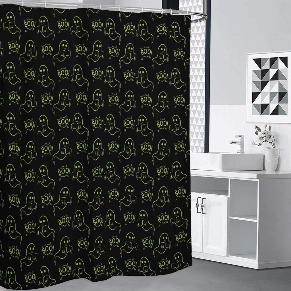 Boo Ghost Pattern Print Premium Shower Curtain