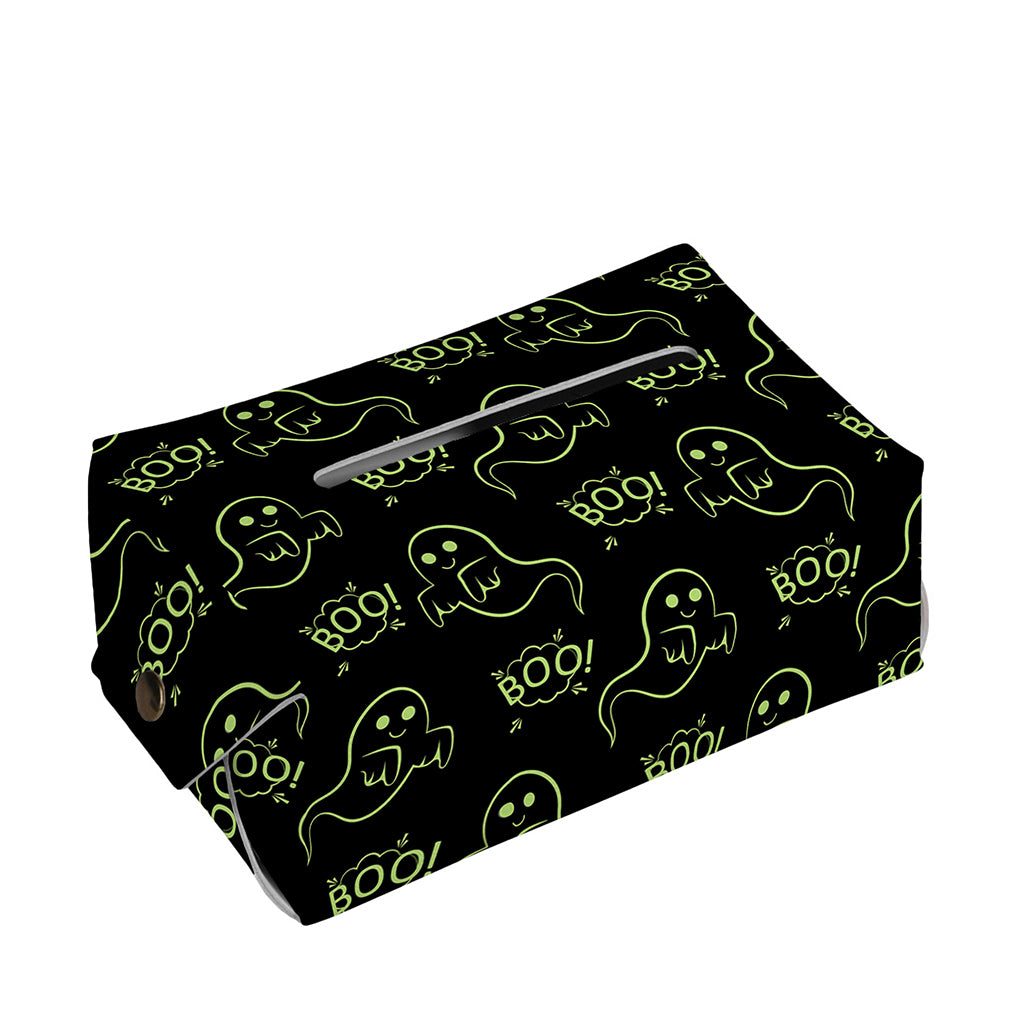 Boo Ghost Pattern Print Rectangle Tissue Box Cover