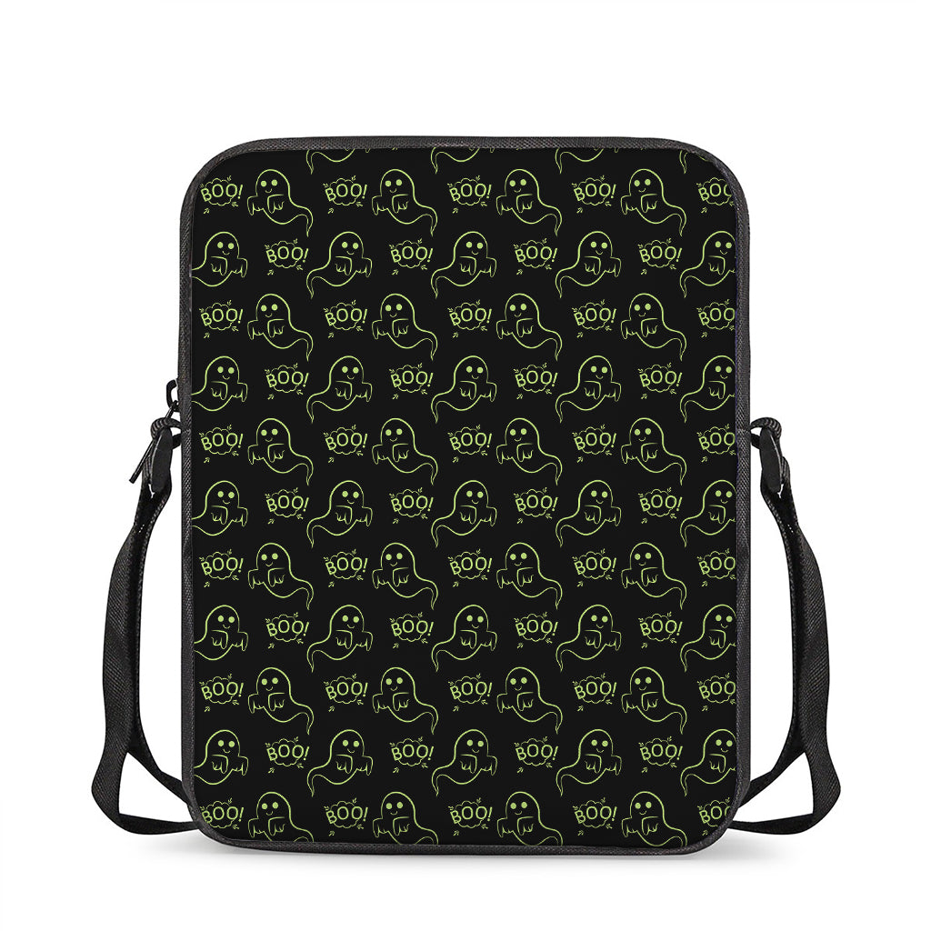 Boo Ghost Pattern Print Rectangular Crossbody Bag