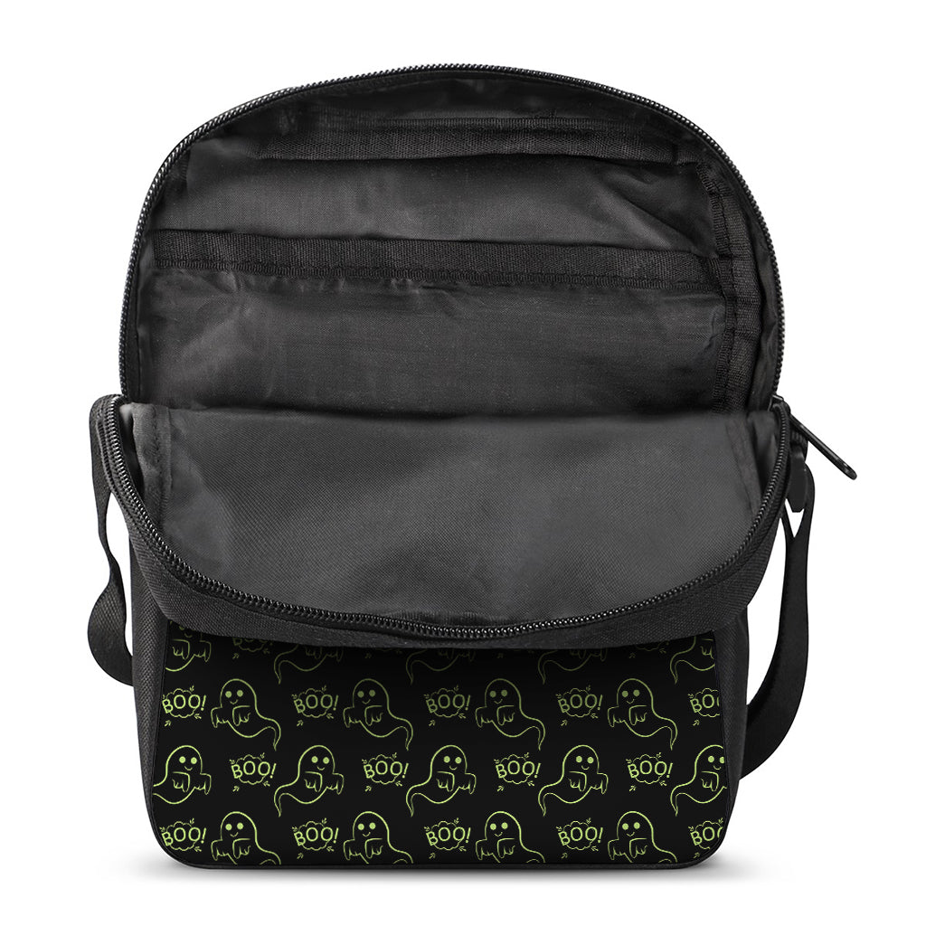 Boo Ghost Pattern Print Rectangular Crossbody Bag