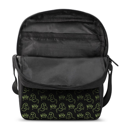 Boo Ghost Pattern Print Rectangular Crossbody Bag