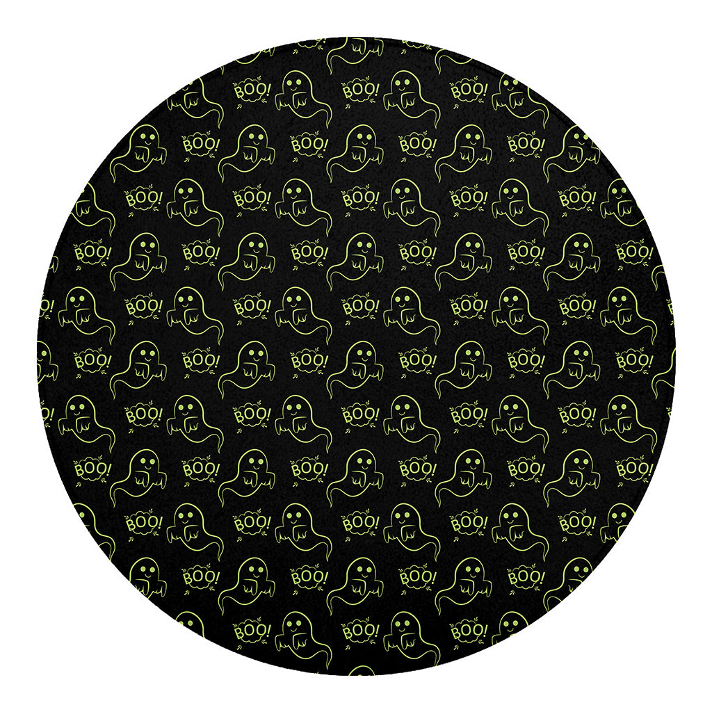 Boo Ghost Pattern Print Round Blanket