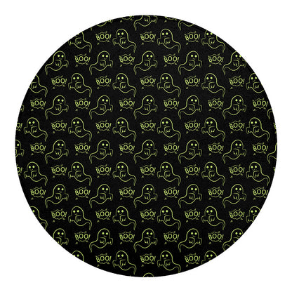 Boo Ghost Pattern Print Round Blanket