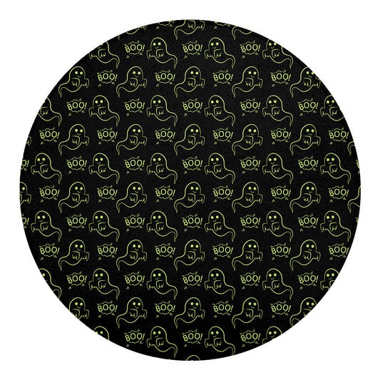 Boo Ghost Pattern Print Round Blanket