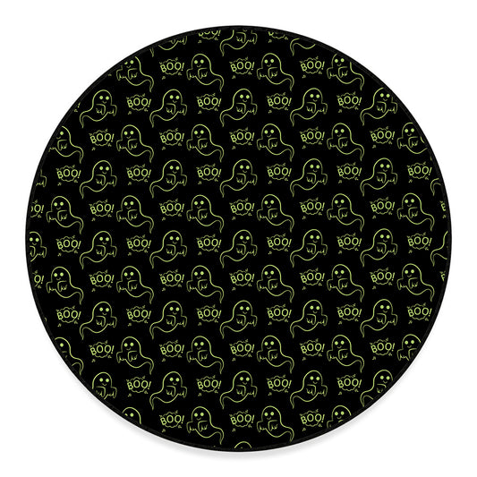 Boo Ghost Pattern Print Round Floor Mat
