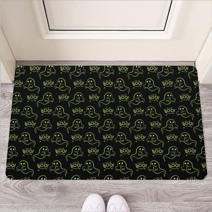 Boo Ghost Pattern Print Rubber Doormat