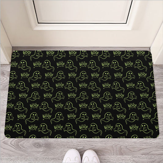 Boo Ghost Pattern Print Rubber Doormat