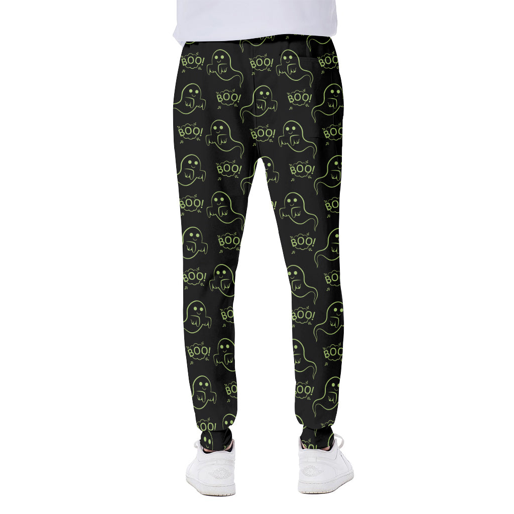 Boo Ghost Pattern Print Scuba Joggers