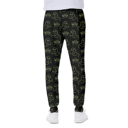 Boo Ghost Pattern Print Scuba Joggers