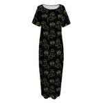 Boo Ghost Pattern Print Short Sleeve Long Nightdress