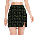 Boo Ghost Pattern Print Side Slit Mini Skirt
