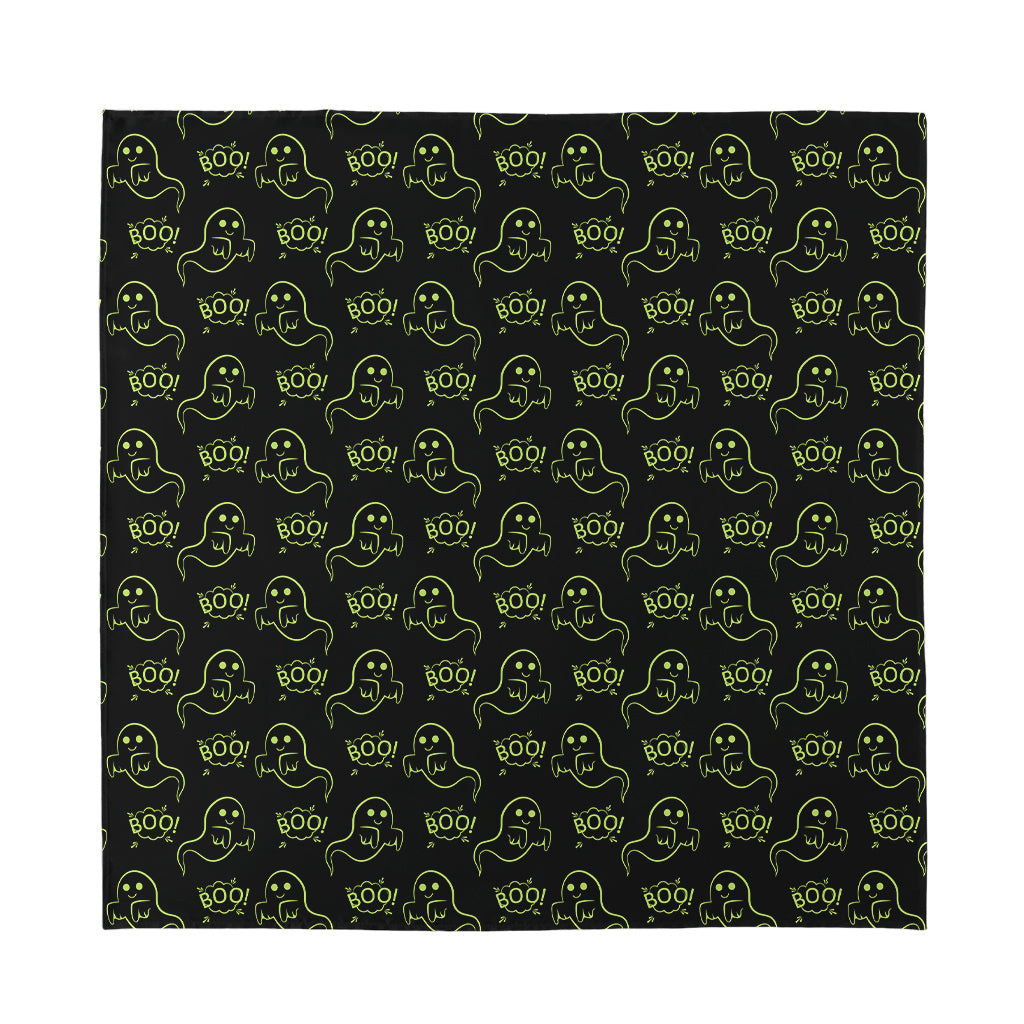 Boo Ghost Pattern Print Silk Bandana