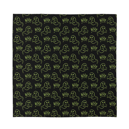 Boo Ghost Pattern Print Silk Bandana