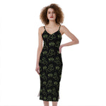 Boo Ghost Pattern Print Slim Fit Midi Cami Dress
