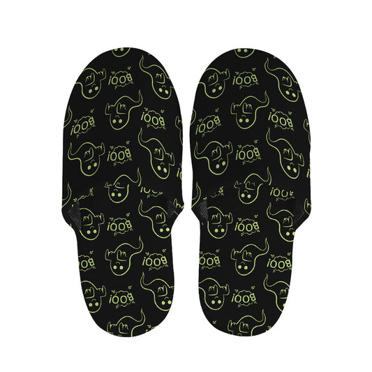 Boo Ghost Pattern Print Slippers