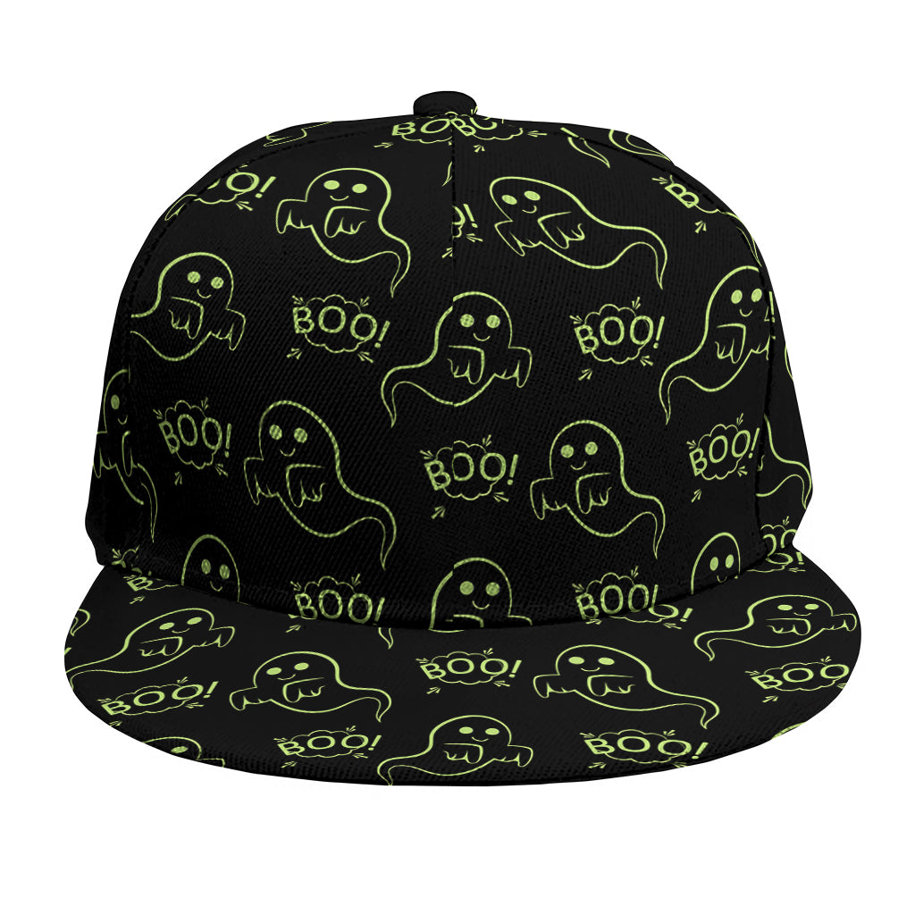 Boo Ghost Pattern Print Snapback Cap