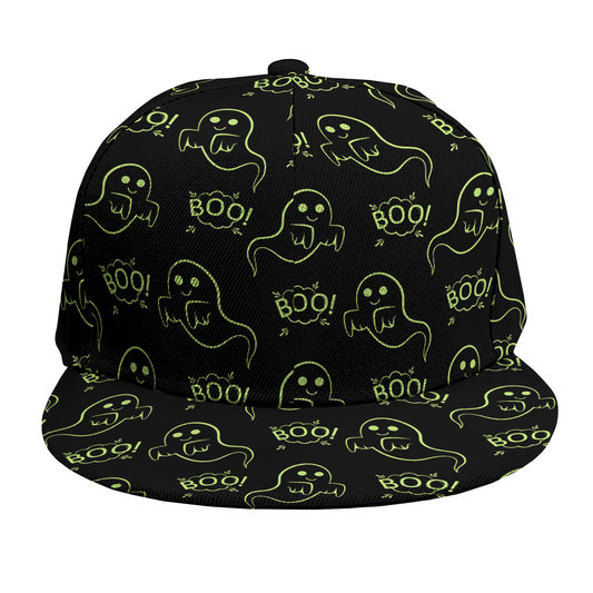 Boo Ghost Pattern Print Snapback Cap