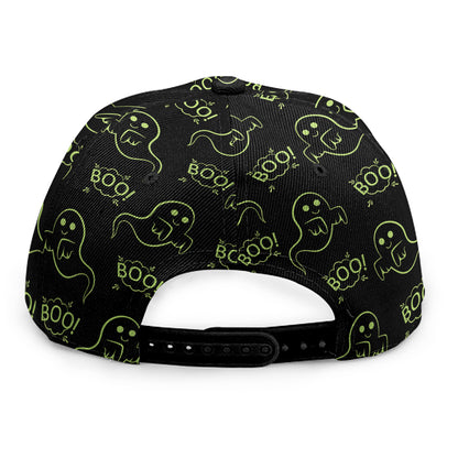 Boo Ghost Pattern Print Snapback Cap