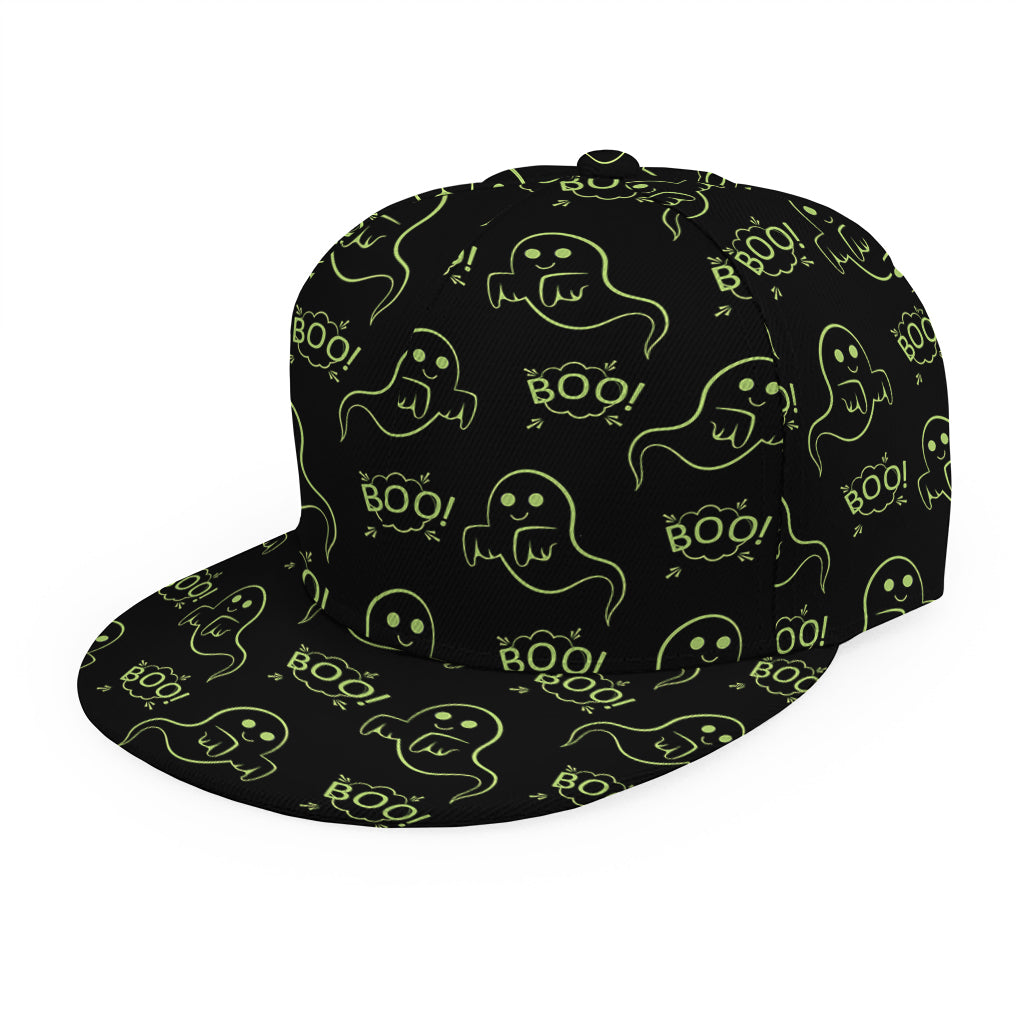 Boo Ghost Pattern Print Snapback Cap