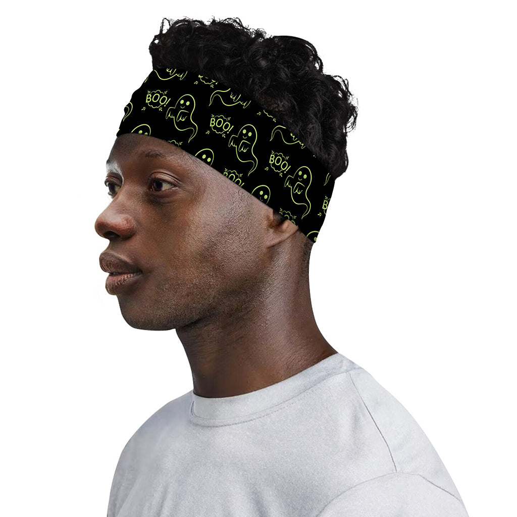 Boo Ghost Pattern Print Sports Headband