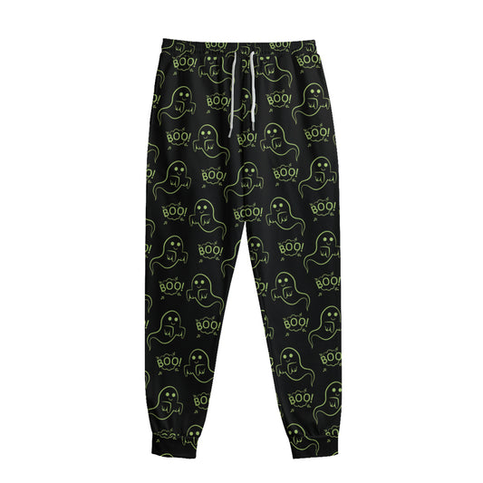 Boo Ghost Pattern Print Sweatpants
