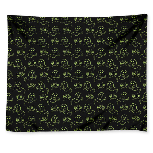 Boo Ghost Pattern Print Tapestry