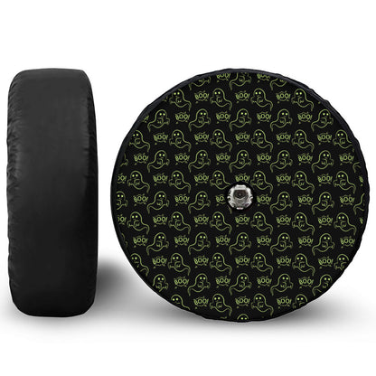 Boo Ghost Pattern Print Tire Cover With Camera Hole