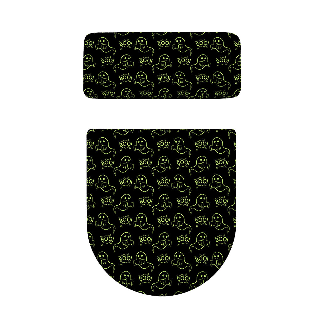 Boo Ghost Pattern Print Toilet Lid And Tank Cover Set