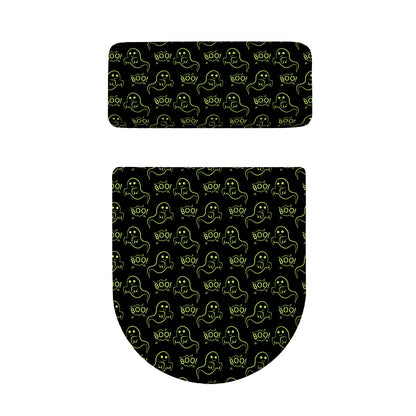 Boo Ghost Pattern Print Toilet Lid And Tank Cover Set