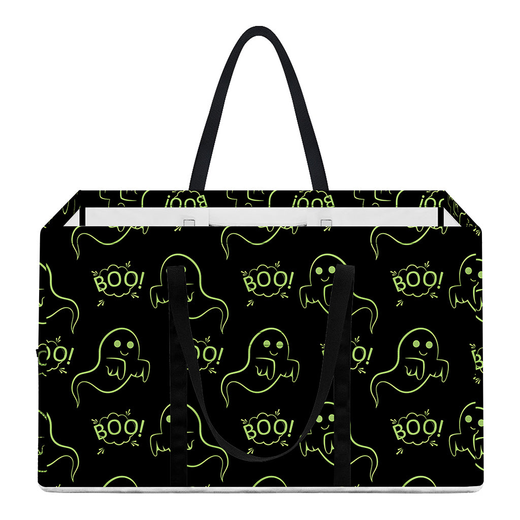 Boo Ghost Pattern Print Utility Tote Bag