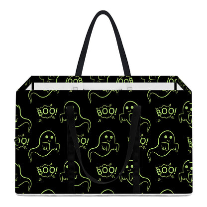 Boo Ghost Pattern Print Utility Tote Bag