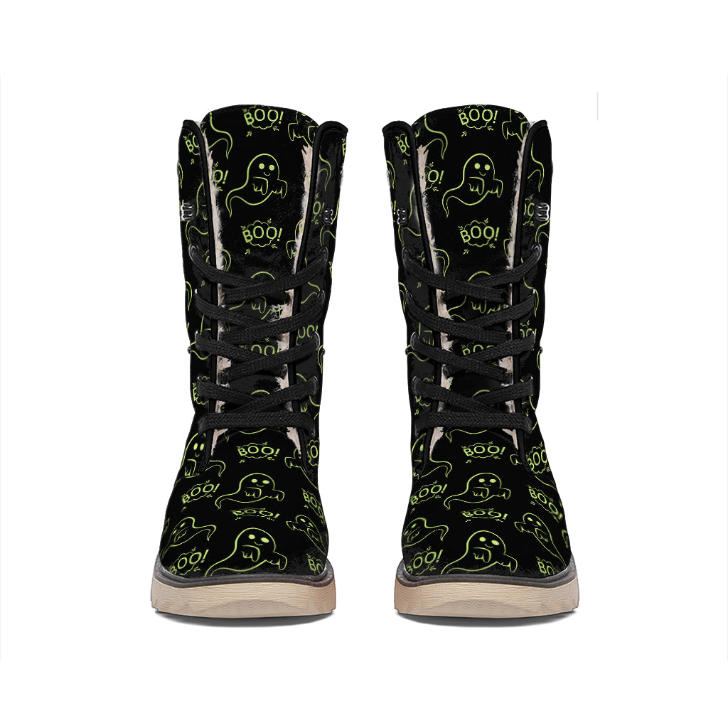 Boo Ghost Pattern Print Winter Boots