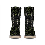 Boo Ghost Pattern Print Winter Boots