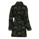 Boo Ghost Pattern Print Women's Bathrobe