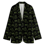 Boo Ghost Pattern Print Women's Blazer