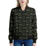 Boo Ghost Pattern Print Women's Bomber Jacket