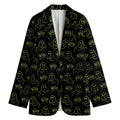 Boo Ghost Pattern Print Women's Cotton Blazer