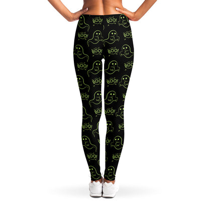 Boo Ghost Pattern Print Women's Leggings