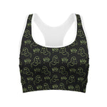 Boo Ghost Pattern Print Women's Sports Bra