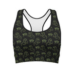 Boo Ghost Pattern Print Women's Sports Bra