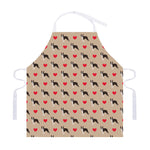 Boston Terrier Heart Pattern Print Adjustable Apron