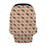 Boston Terrier Heart Pattern Print Baby Seat Cover