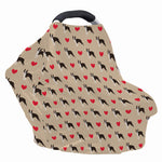 Boston Terrier Heart Pattern Print Baby Seat Cover