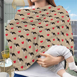 Boston Terrier Heart Pattern Print Baby Seat Cover